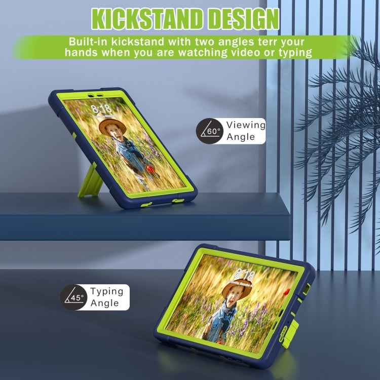 Contrast Color Silicone Hybrid PC Tablet Case with Holder