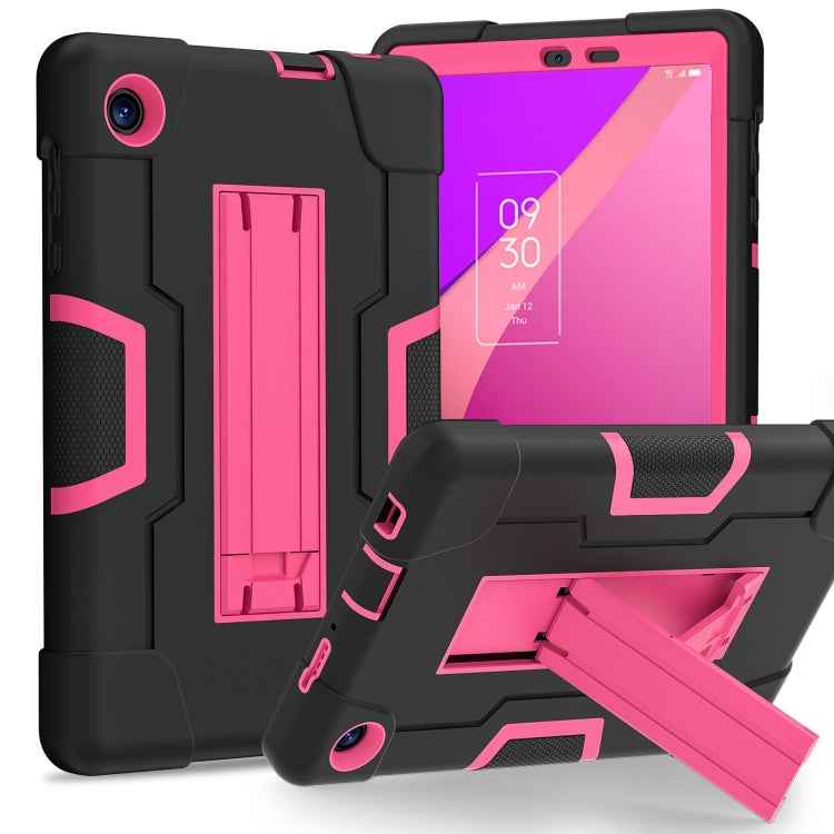 Contrast Color Silicone Hybrid PC Tablet Case with Holder