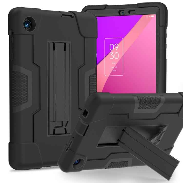 Contrast Color Silicone Hybrid PC Tablet Case with Holder