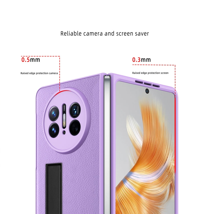 Litchi Texture Integrated Shockproof Phone Case with Holder