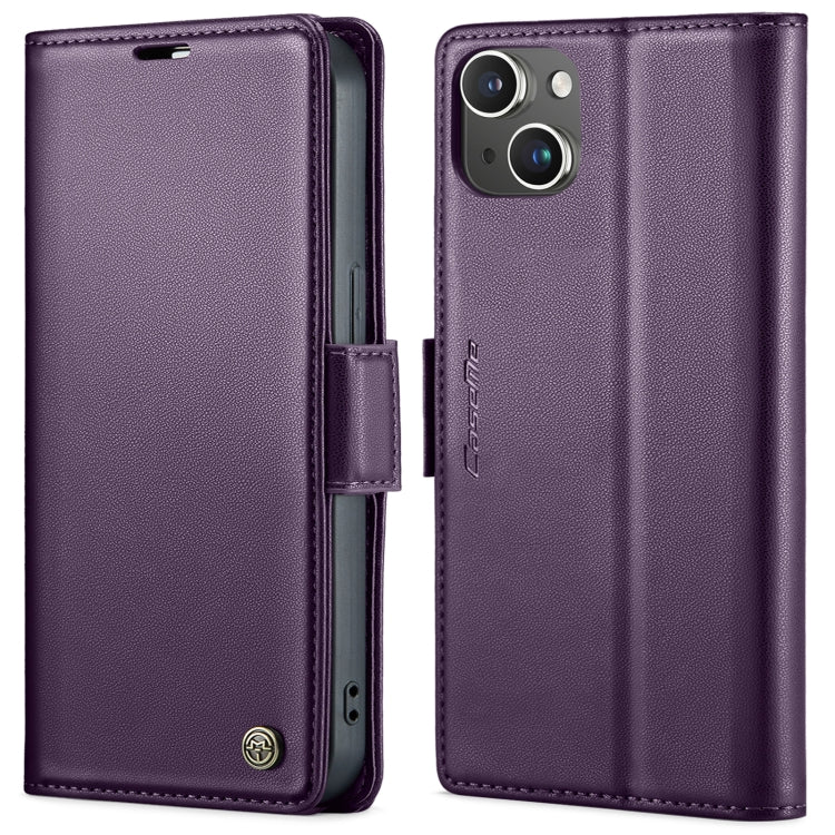 CaseMe 023 Butterfly Buckle Litchi Texture RFID Anti-theft Leather Phone Case, For iPhone 15 Pro Max, For iPhone 14, For iPhone 14 Plus, For iPhone 15 Pro, For iPhone 15 Plus, For iPhone 14 Pro, For iPhone 14 Pro Max, For iPhone 15