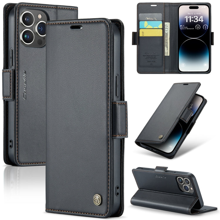CaseMe 023 Butterfly Buckle Litchi Texture RFID Anti-theft Leather Phone Case, For iPhone 15 Pro Max, For iPhone 14, For iPhone 14 Plus, For iPhone 15 Pro, For iPhone 15 Plus, For iPhone 14 Pro, For iPhone 14 Pro Max, For iPhone 15