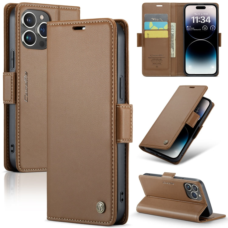 CaseMe 023 Butterfly Buckle Litchi Texture RFID Anti-theft Leather Phone Case, For iPhone 15 Pro Max, For iPhone 14, For iPhone 14 Plus, For iPhone 15 Pro, For iPhone 15 Plus, For iPhone 14 Pro, For iPhone 14 Pro Max, For iPhone 15