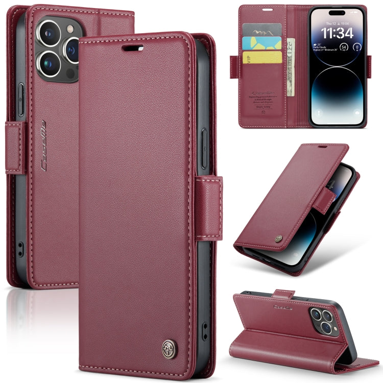 CaseMe 023 Butterfly Buckle Litchi Texture RFID Anti-theft Leather Phone Case, For iPhone 15 Pro Max, For iPhone 14, For iPhone 14 Plus, For iPhone 15 Pro, For iPhone 15 Plus, For iPhone 14 Pro, For iPhone 14 Pro Max, For iPhone 15