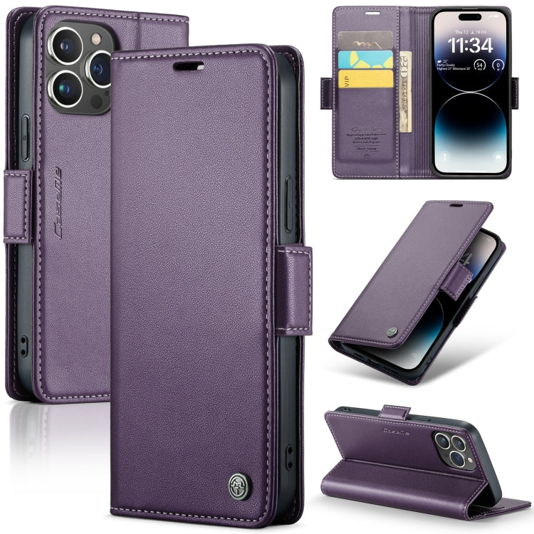CaseMe 023 Butterfly Buckle Litchi Texture RFID Anti-theft Leather Phone Case, For iPhone 15 Pro Max, For iPhone 14, For iPhone 14 Plus, For iPhone 15 Pro, For iPhone 15 Plus, For iPhone 14 Pro, For iPhone 14 Pro Max, For iPhone 15