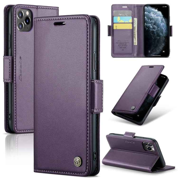 CaseMe 023 Butterfly Buckle Litchi Texture RFID Anti-theft Leather Phone Case, For iPhone 11 Pro, For iPhone 11 Pro Max, For iPhone XS Max, For iPhone XS, For iPhone XR, For iPhone SE 2022/SE 2020/6/7/8, For iPhone 6 Plus/7 Plus/8 Plus