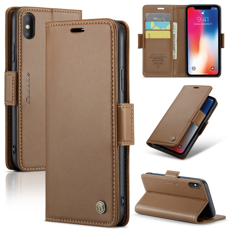 CaseMe 023 Butterfly Buckle Litchi Texture RFID Anti-theft Leather Phone Case, For iPhone 11 Pro, For iPhone 11 Pro Max, For iPhone XS Max, For iPhone XS, For iPhone XR, For iPhone SE 2022/SE 2020/6/7/8, For iPhone 6 Plus/7 Plus/8 Plus