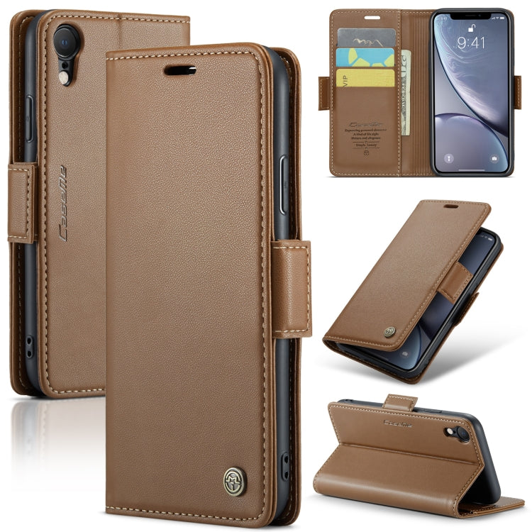 CaseMe 023 Butterfly Buckle Litchi Texture RFID Anti-theft Leather Phone Case, For iPhone 11 Pro, For iPhone 11 Pro Max, For iPhone XS Max, For iPhone XS, For iPhone XR, For iPhone SE 2022/SE 2020/6/7/8, For iPhone 6 Plus/7 Plus/8 Plus