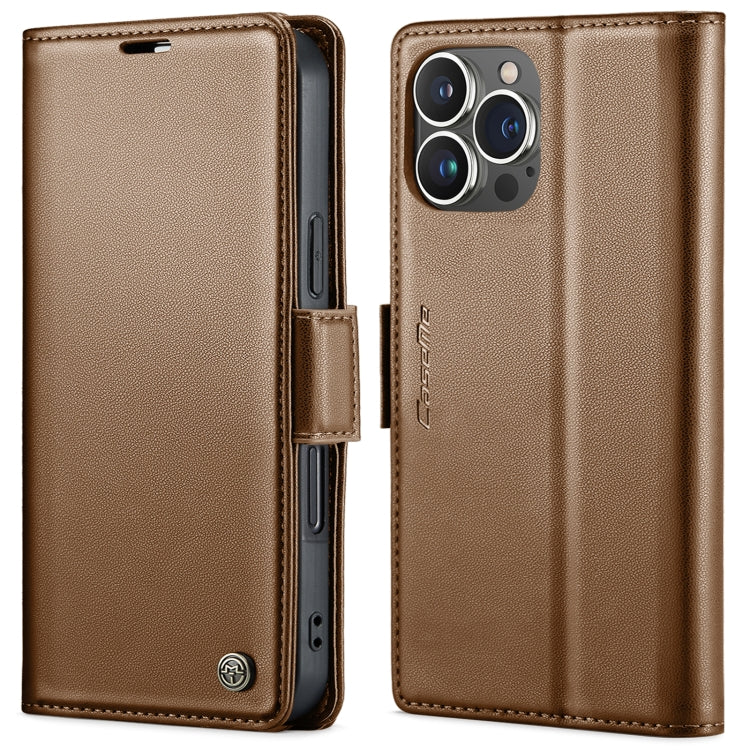 CaseMe 023 Butterfly Buckle Litchi Texture RFID Anti-theft Leather Phone Case, For iPhone 15 Pro Max, For iPhone 14, For iPhone 14 Plus, For iPhone 15 Pro, For iPhone 15 Plus, For iPhone 14 Pro, For iPhone 14 Pro Max, For iPhone 15