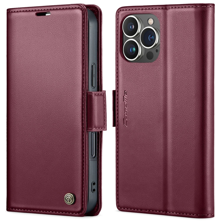 CaseMe 023 Butterfly Buckle Litchi Texture RFID Anti-theft Leather Phone Case, For iPhone 15 Pro Max, For iPhone 14, For iPhone 14 Plus, For iPhone 15 Pro, For iPhone 15 Plus, For iPhone 14 Pro, For iPhone 14 Pro Max, For iPhone 15
