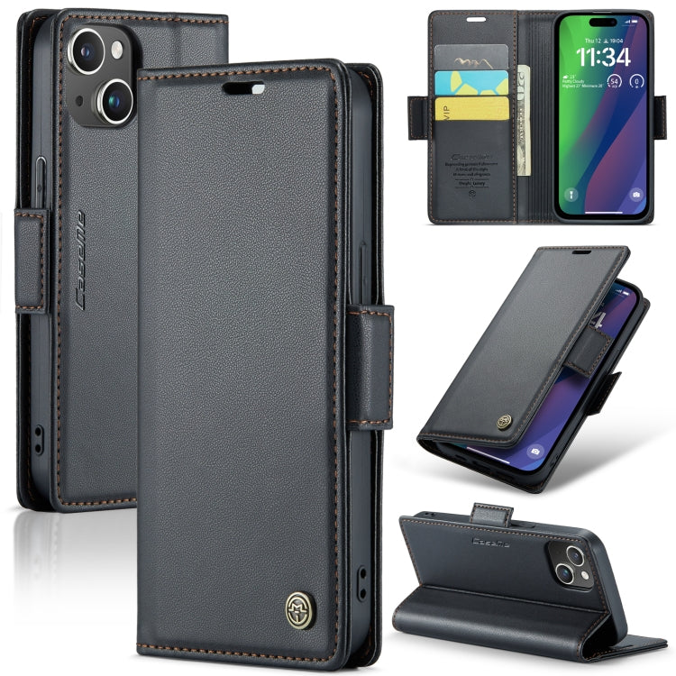 CaseMe 023 Butterfly Buckle Litchi Texture RFID Anti-theft Leather Phone Case, For iPhone 15 Pro Max, For iPhone 14, For iPhone 14 Plus, For iPhone 15 Pro, For iPhone 15 Plus, For iPhone 14 Pro, For iPhone 14 Pro Max, For iPhone 15