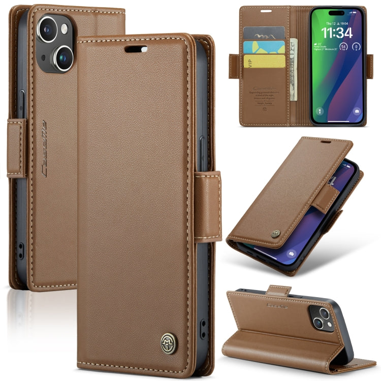 CaseMe 023 Butterfly Buckle Litchi Texture RFID Anti-theft Leather Phone Case, For iPhone 15 Pro Max, For iPhone 14, For iPhone 14 Plus, For iPhone 15 Pro, For iPhone 15 Plus, For iPhone 14 Pro, For iPhone 14 Pro Max, For iPhone 15