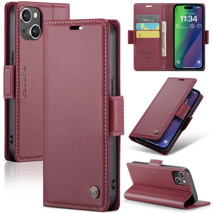 CaseMe 023 Butterfly Buckle Litchi Texture RFID Anti-theft Leather Phone Case, For iPhone 15 Pro Max, For iPhone 14, For iPhone 14 Plus, For iPhone 15 Pro, For iPhone 15 Plus, For iPhone 14 Pro, For iPhone 14 Pro Max, For iPhone 15