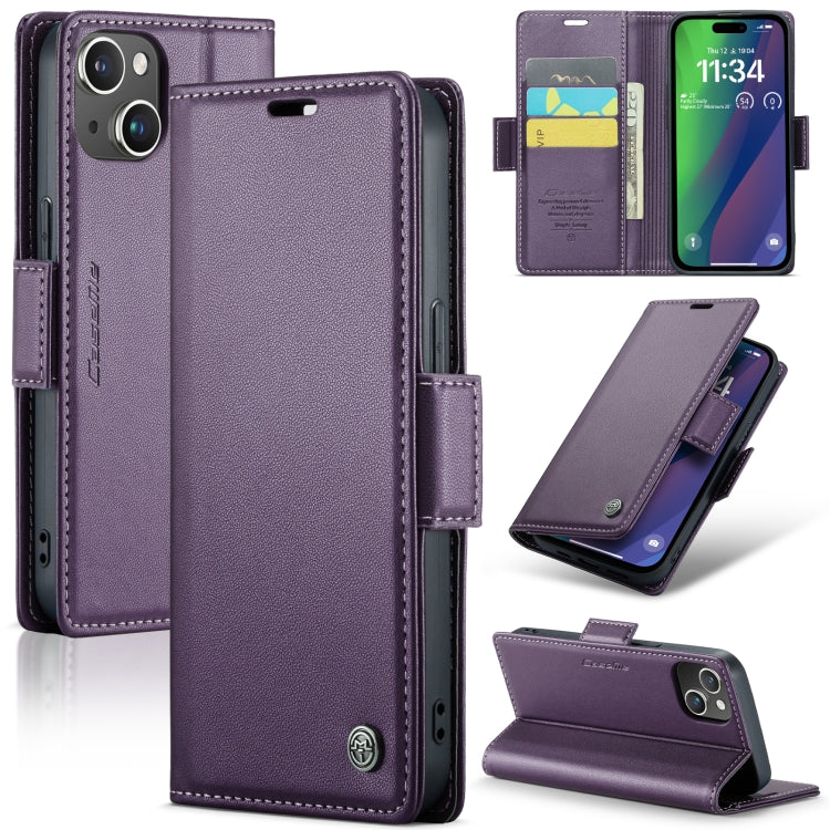 CaseMe 023 Butterfly Buckle Litchi Texture RFID Anti-theft Leather Phone Case, For iPhone 15 Pro Max, For iPhone 14, For iPhone 14 Plus, For iPhone 15 Pro, For iPhone 15 Plus, For iPhone 14 Pro, For iPhone 14 Pro Max, For iPhone 15