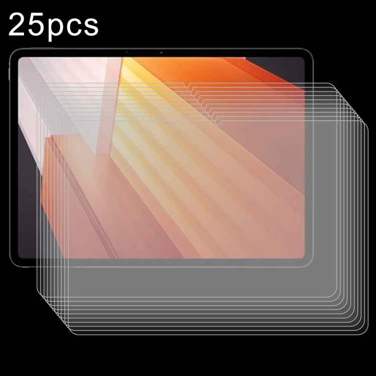 25pcs 9H 0.3mm Explosion-proof Tempered Glass Film, For vivo Pad5e / iQOO Pad5e, For vivo Pad SE 12.3 inch, For vivo Pad 3, For vivo iQOO Pad2 Pro 13 inch, For vivo iQOO Pad2 12.1 / OnePlus Pad Pro, For vivo iQOO Pad