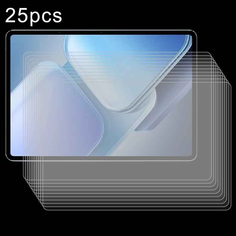 25pcs 9H 0.3mm Explosion-proof Tempered Glass Film, For vivo Pad5e / iQOO Pad5e, For vivo Pad SE 12.3 inch, For vivo Pad 3, For vivo iQOO Pad2 Pro 13 inch, For vivo iQOO Pad2 12.1 / OnePlus Pad Pro, For vivo iQOO Pad