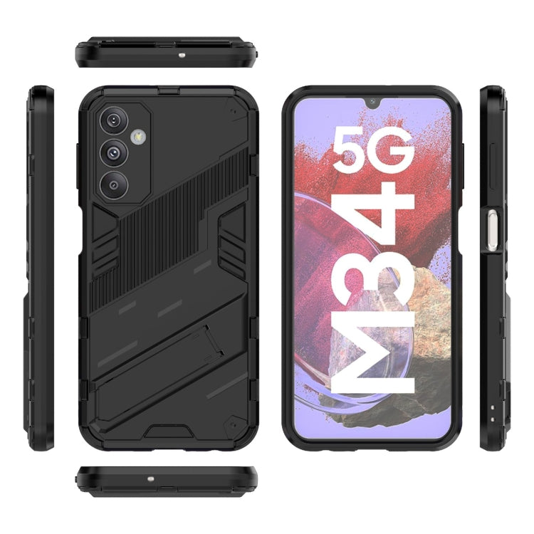 Punk Armor 2 in 1 PC + TPU Phone Case with Holder, For Samsung Galaxy M34 India, For Samsung Galaxy M54 5G