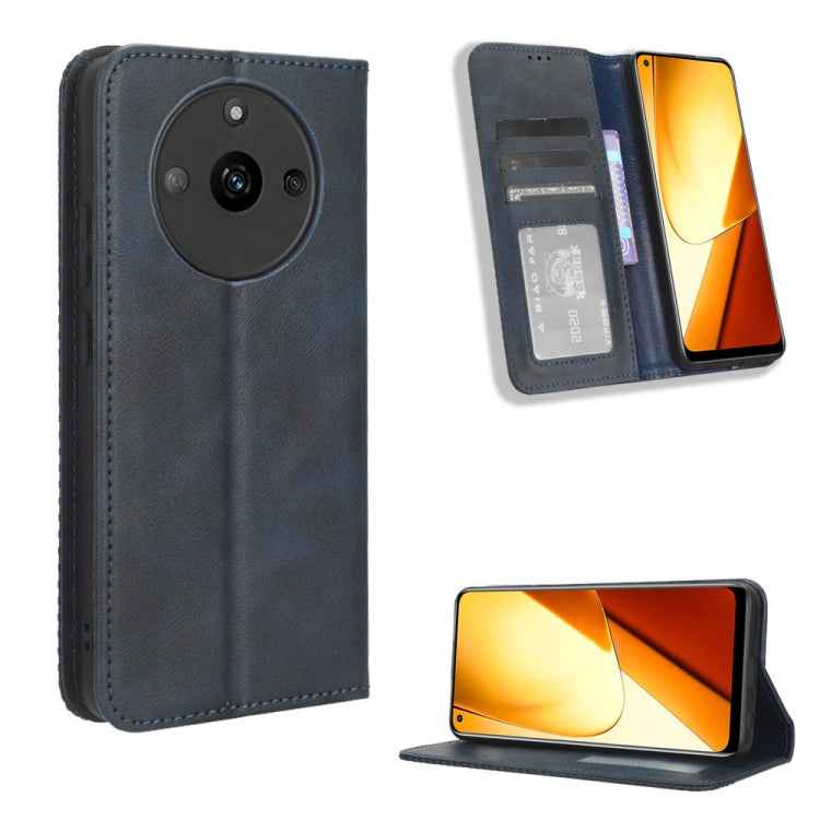 Magnetic Buckle Retro Texture Leather Phone Case, For Realme C53 / Narzo N53 4G, For Realme 11 5G, For Realme 11 Pro / 11 Pro+, For Realme C65 4G, For Realme GT Neo5 SE