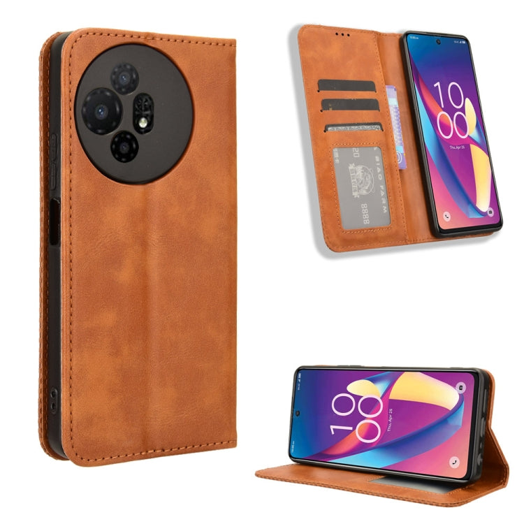 Magnetic Buckle Retro Texture Leather Phone Case, For TCL 50 XL 5G, For TCL 50 5G, For TCL 50 SE 4G, For TCL 501 4G, For TCL 505 4G, For TCL 502, For TCL 40 XE 5G / 40 NxtPaper 5G, For TCL 40 NxtPaper 4G, For TCL 40 XE 5G, For TCL 40 XL, For TCL ION X