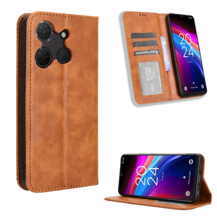 Magnetic Buckle Retro Texture Leather Phone Case, For TCL K70 SE T453D, For TCL K70 4G / K70 Power 4G, For TCL NxtPaper 70 Pro 5G, For TCL K32 5G / K33 5G, For TCL NxtPaper 60 Ultra 5G, For TCL 60 SE NxtPaper 5G, For TCL 60 NxtPaper, For TCL 605 / 60 S...