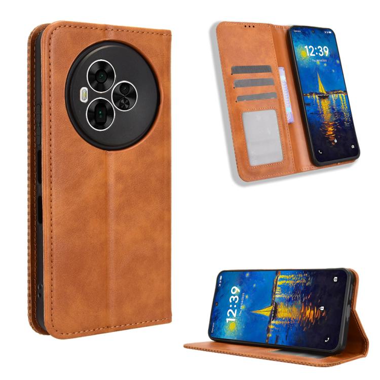 Magnetic Buckle Retro Texture Leather Phone Case, For TCL K70 SE T453D, For TCL K70 4G / K70 Power 4G, For TCL NxtPaper 70 Pro 5G, For TCL K32 5G / K33 5G, For TCL NxtPaper 60 Ultra 5G, For TCL 60 SE NxtPaper 5G, For TCL 60 NxtPaper, For TCL 605 / 60 S...