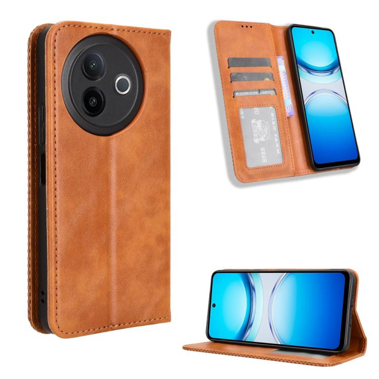 Magnetic Buckle Retro Texture Leather Phone Case
