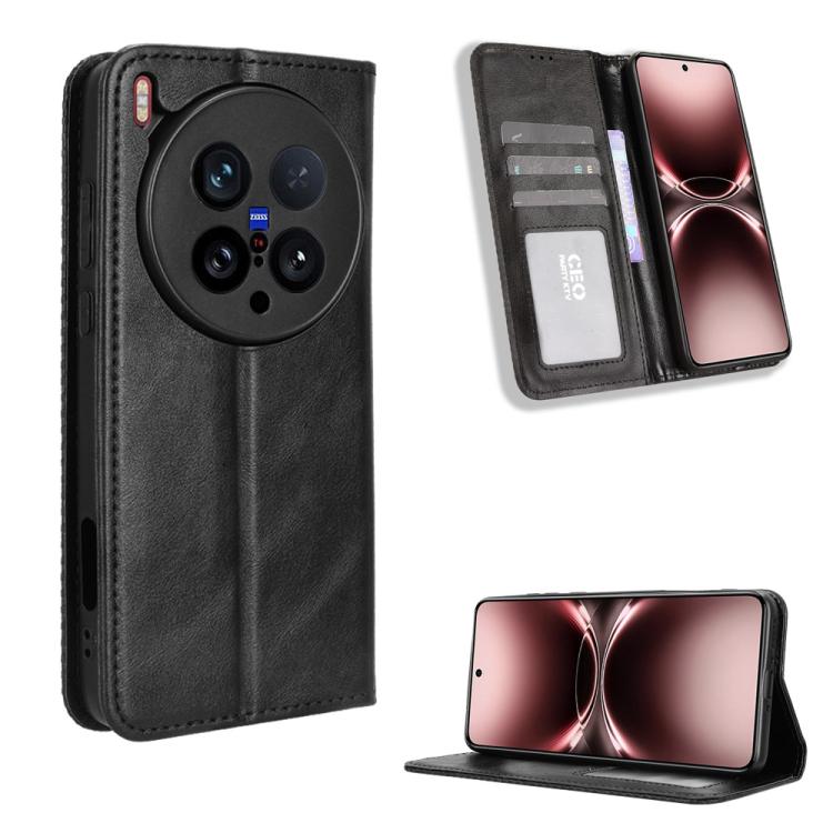 Magnetic Buckle Retro Texture Leather Phone Case