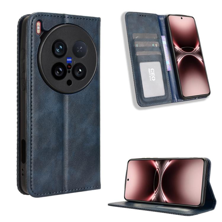 Magnetic Buckle Retro Texture Leather Phone Case