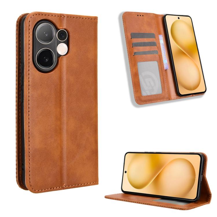 Magnetic Buckle Retro Texture Leather Phone Case
