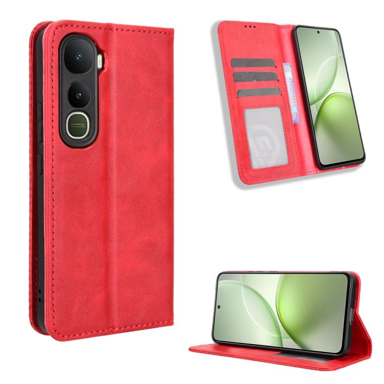 Magnetic Buckle Retro Texture Leather Phone Case