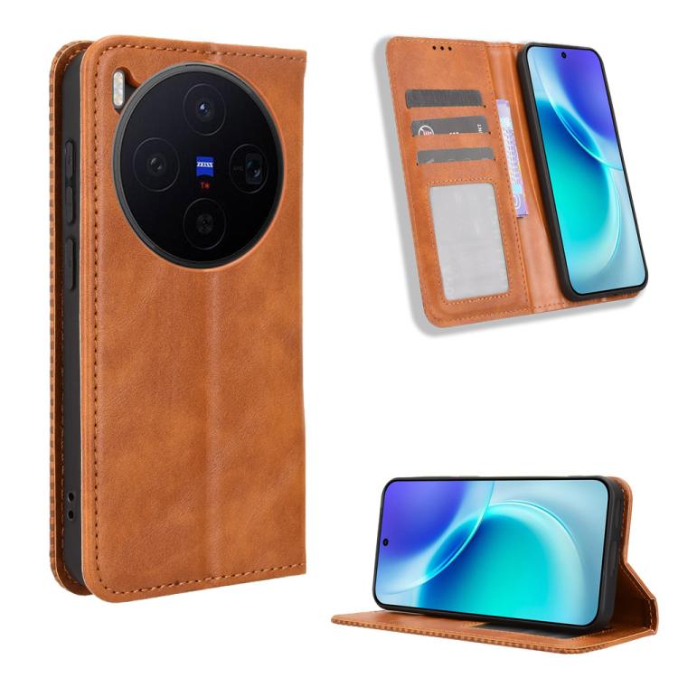 Magnetic Buckle Retro Texture Leather Phone Case