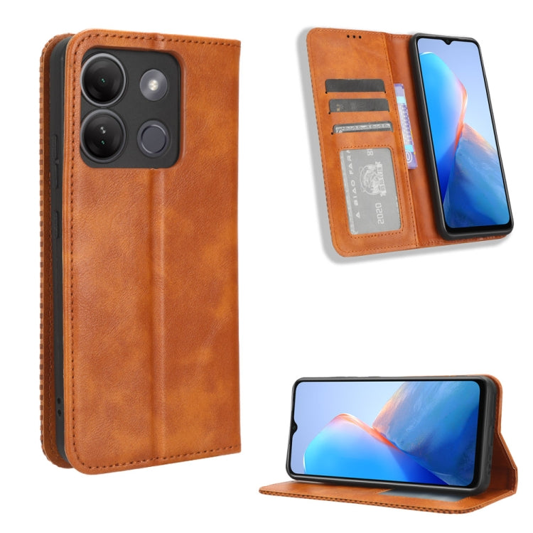 Magnetic Buckle Retro Texture Leather Phone Case, For Infinix Smart 7 Plus, For Infinix Note 30 5G, For Infinix Smart 7 HD X6516, For Infinix Note 30i, For Infinix Note 30 Pro, For Infinix Note 30 4G, For Infinix Note 30 VIP