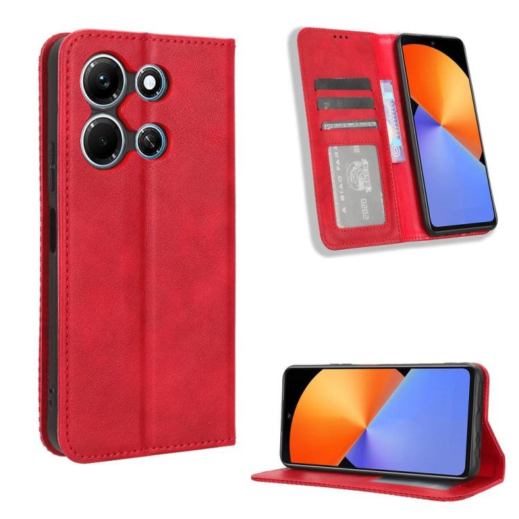 Magnetic Buckle Retro Texture Leather Phone Case, For Infinix Smart 7 Plus, For Infinix Note 30 5G, For Infinix Smart 7 HD X6516, For Infinix Note 30i, For Infinix Note 30 Pro, For Infinix Note 30 4G, For Infinix Note 30 VIP