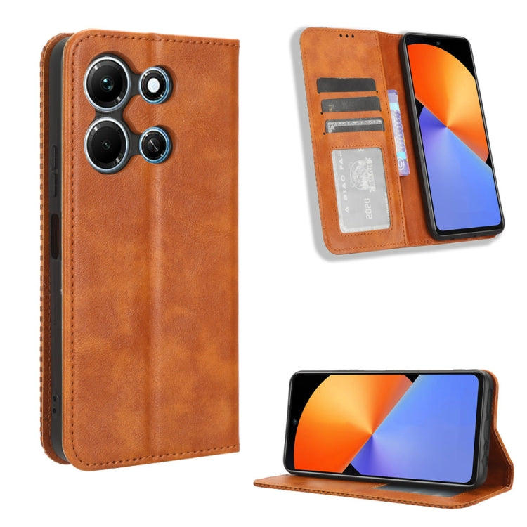 Magnetic Buckle Retro Texture Leather Phone Case, For Infinix Smart 7 Plus, For Infinix Note 30 5G, For Infinix Smart 7 HD X6516, For Infinix Note 30i, For Infinix Note 30 Pro, For Infinix Note 30 4G, For Infinix Note 30 VIP