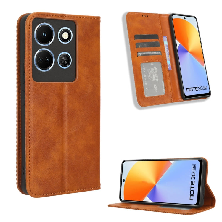 Magnetic Buckle Retro Texture Leather Phone Case, For Infinix Smart 7 Plus, For Infinix Note 30 5G, For Infinix Smart 7 HD X6516, For Infinix Note 30i, For Infinix Note 30 Pro, For Infinix Note 30 4G, For Infinix Note 30 VIP