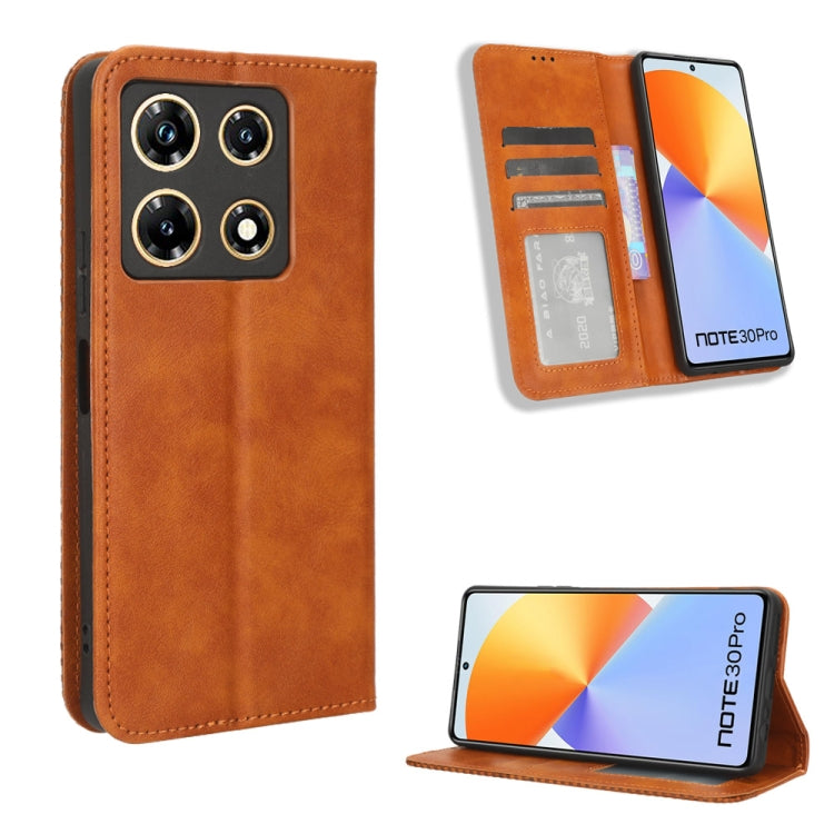 Magnetic Buckle Retro Texture Leather Phone Case, For Infinix Smart 7 Plus, For Infinix Note 30 5G, For Infinix Smart 7 HD X6516, For Infinix Note 30i, For Infinix Note 30 Pro, For Infinix Note 30 4G, For Infinix Note 30 VIP