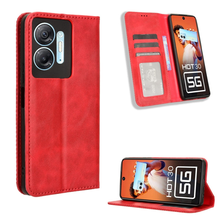 Magnetic Buckle Retro Texture Leather Phone Case, For Infinix Hot 30 5G X6832, For Infinix Smart 7 Plus, For Infinix Note 30 5G, For Infinix Smart 7 HD X6516, For Infinix Note 30i, For Infinix Note 30 Pro, For Infinix Note 30 4G, For Infinix Note 30 VIP