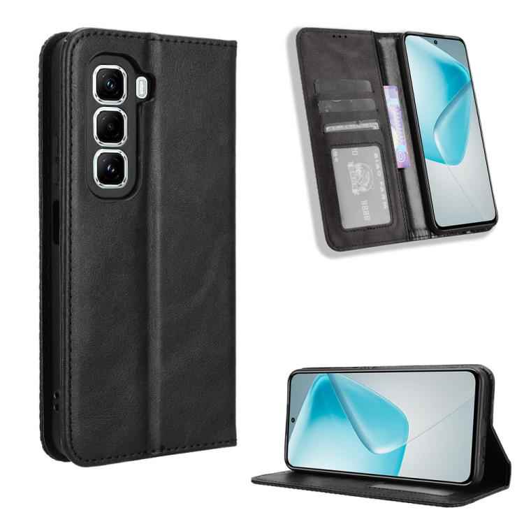 Magnetic Buckle Retro Texture Leather Phone Case, For Infinix Smart 10 / Tecno Pop 10 4G, For Infinix Hot 60i 5G / Tecno Spark Go 5G, For Infinix Hot 60i 4G / Hot 60 5G, For Infinix Hot 60 Pro+ 4G, For Infinix Hot 60 Pro 4G, For Infinix Smart 10 Plus 4...