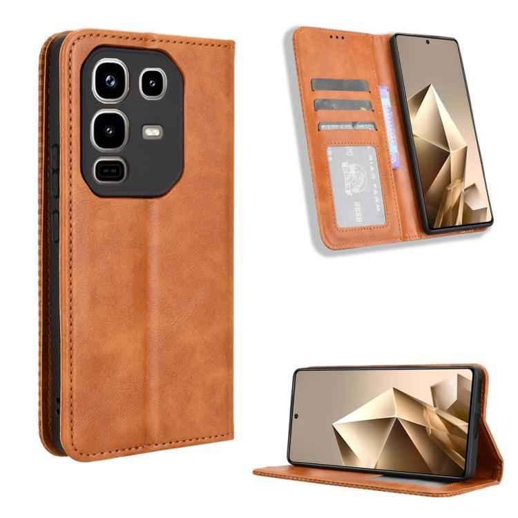 Magnetic Buckle Retro Texture Leather Phone Case, For Infinix Smart 10 / Tecno Pop 10 4G, For Infinix Hot 60i 5G / Tecno Spark Go 5G, For Infinix Hot 60i 4G / Hot 60 5G, For Infinix Hot 60 Pro+ 4G, For Infinix Hot 60 Pro 4G, For Infinix Smart 10 Plus 4...
