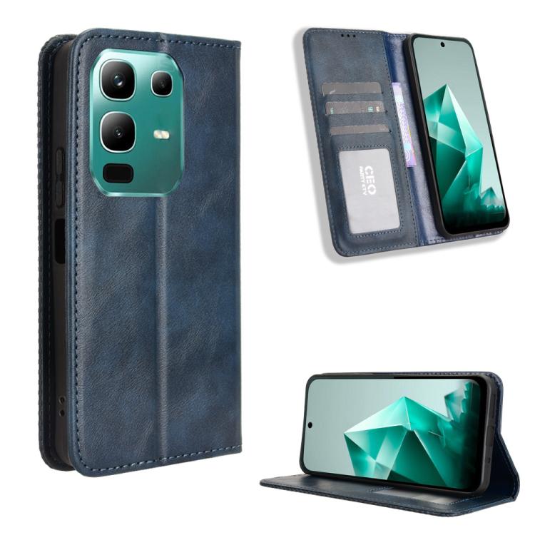 Magnetic Buckle Retro Texture Leather Phone Case, For Infinix Smart 10 / Tecno Pop 10 4G, For Infinix Hot 60i 5G / Tecno Spark Go 5G, For Infinix Hot 60i 4G / Hot 60 5G, For Infinix Hot 60 Pro+ 4G, For Infinix Hot 60 Pro 4G, For Infinix Smart 10 Plus 4...