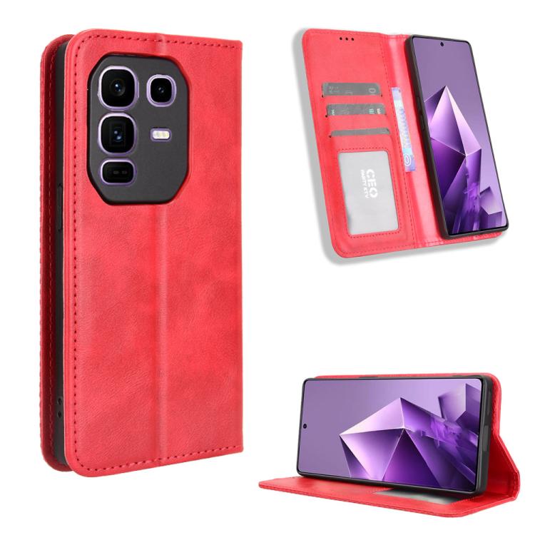 Magnetic Buckle Retro Texture Leather Phone Case, For Infinix Smart 10 / Tecno Pop 10 4G, For Infinix Hot 60i 5G / Tecno Spark Go 5G, For Infinix Hot 60i 4G / Hot 60 5G, For Infinix Hot 60 Pro+ 4G, For Infinix Hot 60 Pro 4G, For Infinix Smart 10 Plus 4...