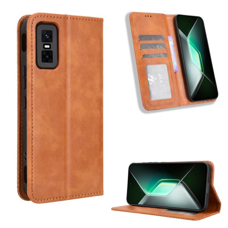 Magnetic Buckle Retro Texture Leather Phone Case, For Infinix Smart 10 / Tecno Pop 10 4G, For Infinix Hot 60i 5G / Tecno Spark Go 5G, For Infinix Hot 60i 4G / Hot 60 5G, For Infinix Hot 60 Pro+ 4G, For Infinix Hot 60 Pro 4G, For Infinix Smart 10 Plus 4...