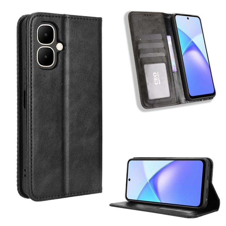 Magnetic Buckle Retro Texture Leather Phone Case, For Infinix Smart 10 / Tecno Pop 10 4G, For Infinix Hot 60i 5G / Tecno Spark Go 5G, For Infinix Hot 60i 4G / Hot 60 5G, For Infinix Hot 60 Pro+ 4G, For Infinix Hot 60 Pro 4G, For Infinix Smart 10 Plus 4...