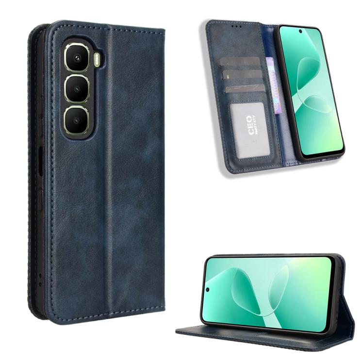 Magnetic Buckle Retro Texture Leather Phone Case, For Infinix Smart 10 / Tecno Pop 10 4G, For Infinix Hot 60i 5G / Tecno Spark Go 5G, For Infinix Hot 60i 4G / Hot 60 5G, For Infinix Hot 60 Pro+ 4G, For Infinix Hot 60 Pro 4G, For Infinix Smart 10 Plus 4...