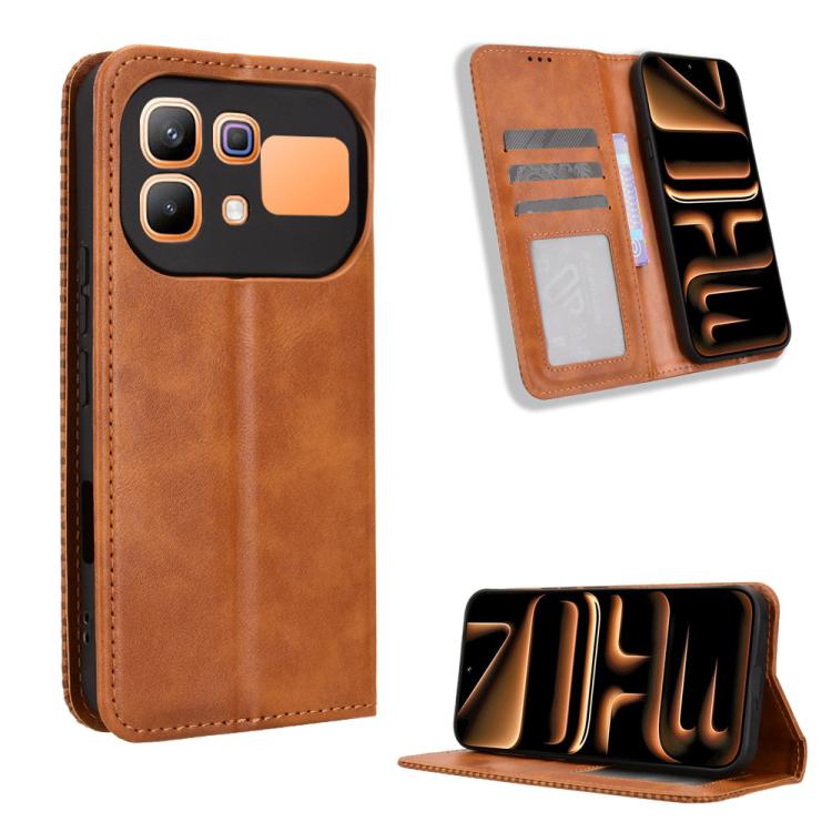 Magnetic Buckle Retro Texture Leather Phone Case, For Infinix GT 50 Pro 5G, For Infinix Hot 70 4G, For Infinix Note 60 Ultra 5G, For Infinix Note Edge 5G, For Infinix Smart 20 4G, For Infinix Note 60 / 60 Pro 5G, For Infinix Hot 60i 5G / Tecno Spark Go...