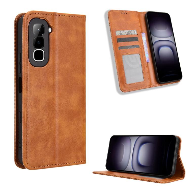 Magnetic Buckle Retro Texture Leather Phone Case, For Infinix GT 50 Pro 5G, For Infinix Hot 70 4G, For Infinix Note 60 Ultra 5G, For Infinix Note Edge 5G, For Infinix Smart 20 4G, For Infinix Note 60 / 60 Pro 5G, For Infinix Hot 60i 5G / Tecno Spark Go...