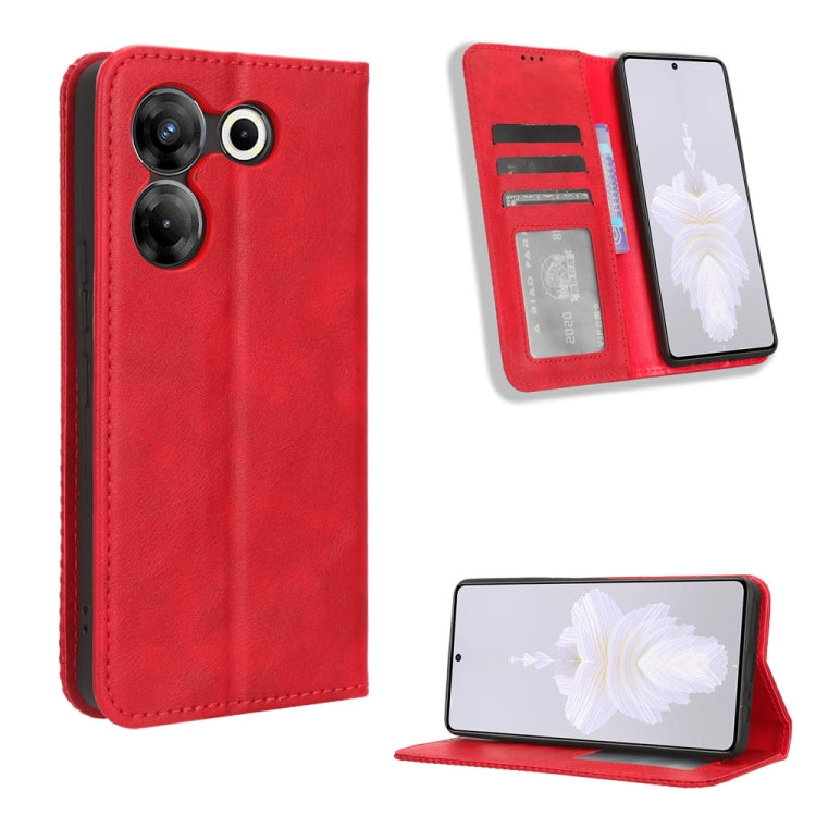 Magnetic Buckle Retro Texture Leather Phone Case, For Tecno Camon 20 Pro 5G, For Tecno Camon 20 Pro