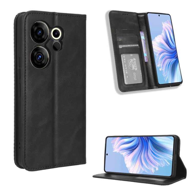 Magnetic Buckle Retro Texture Leather Phone Case, For Tecno Pova 6 4G, For Tecno Camon 30 Pro 5G, For Tecno Camon 30 5G / 4G, For Tecno Pova 6 Pro 5G, For Tecno Spark 20 Pro+ 4G, For Tecno Spark 20 Pro 4G, For Tecno Spark Go 2024, For Tecno Spark 20 4G...