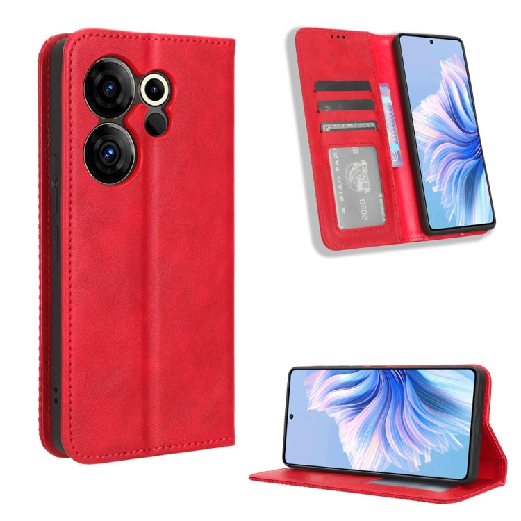 Magnetic Buckle Retro Texture Leather Phone Case, For Tecno Pova 6 4G, For Tecno Camon 30 Pro 5G, For Tecno Camon 30 5G / 4G, For Tecno Pova 6 Pro 5G, For Tecno Spark 20 Pro+ 4G, For Tecno Spark 20 Pro 4G, For Tecno Spark Go 2024, For Tecno Spark 20 4G...