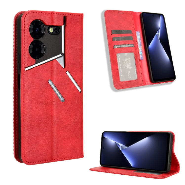 Magnetic Buckle Retro Texture Leather Phone Case, For Tecno Pova 6 4G, For Tecno Camon 30 Pro 5G, For Tecno Camon 30 5G / 4G, For Tecno Pova 6 Pro 5G, For Tecno Spark 20 Pro+ 4G, For Tecno Spark 20 Pro 4G, For Tecno Spark Go 2024, For Tecno Spark 20 4G...